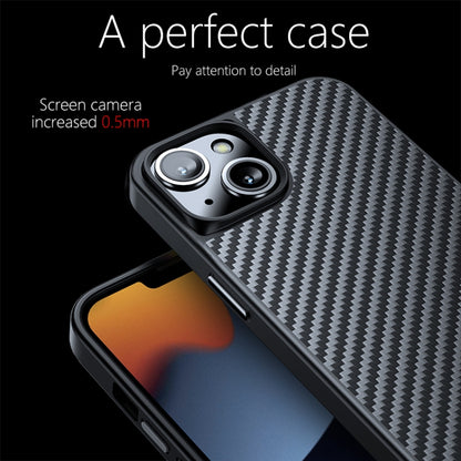 For iPhone 13 wlons Magsafe Carbon Fiber Kevlar TPU Phone Case(Black) - iPhone 13 Cases by wlons | Online Shopping UK | buy2fix