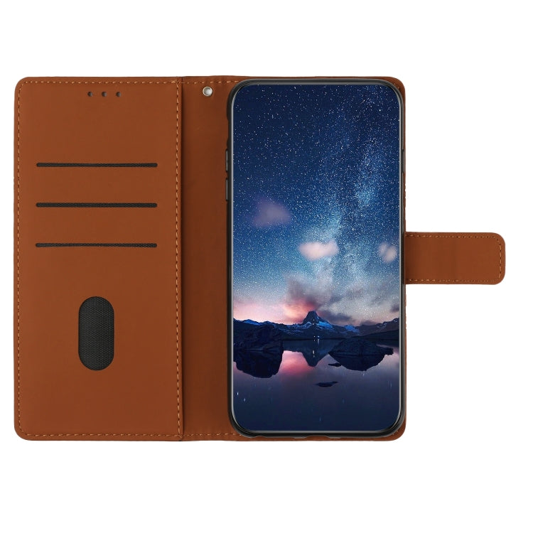 For TCL 40 SE Diamond Embossed Skin Feel Leather Phone Case with Lanyard(Brown) - More Brand by buy2fix | Online Shopping UK | buy2fix