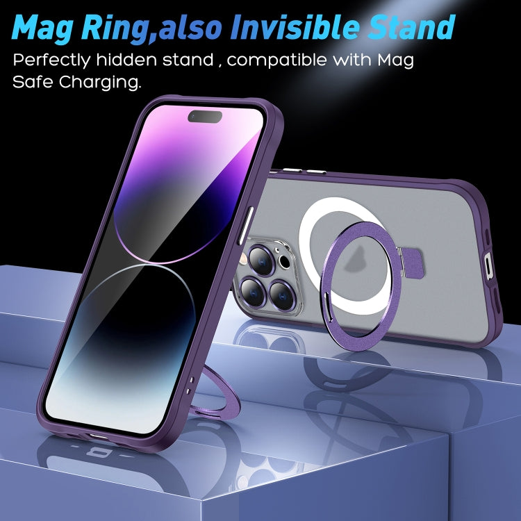 For iPhone 13 Pro Metal Eyes Series MagSafe Magnetic Holder Phone Case(Red) - iPhone 13 Pro Cases by buy2fix | Online Shopping UK | buy2fix