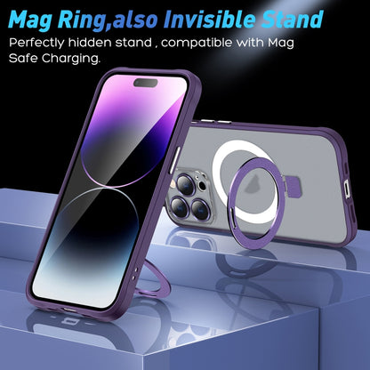 For iPhone 13 Pro Max Metal Eyes Series MagSafe Magnetic Holder Phone Case(Red) - iPhone 13 Pro Max Cases by buy2fix | Online Shopping UK | buy2fix