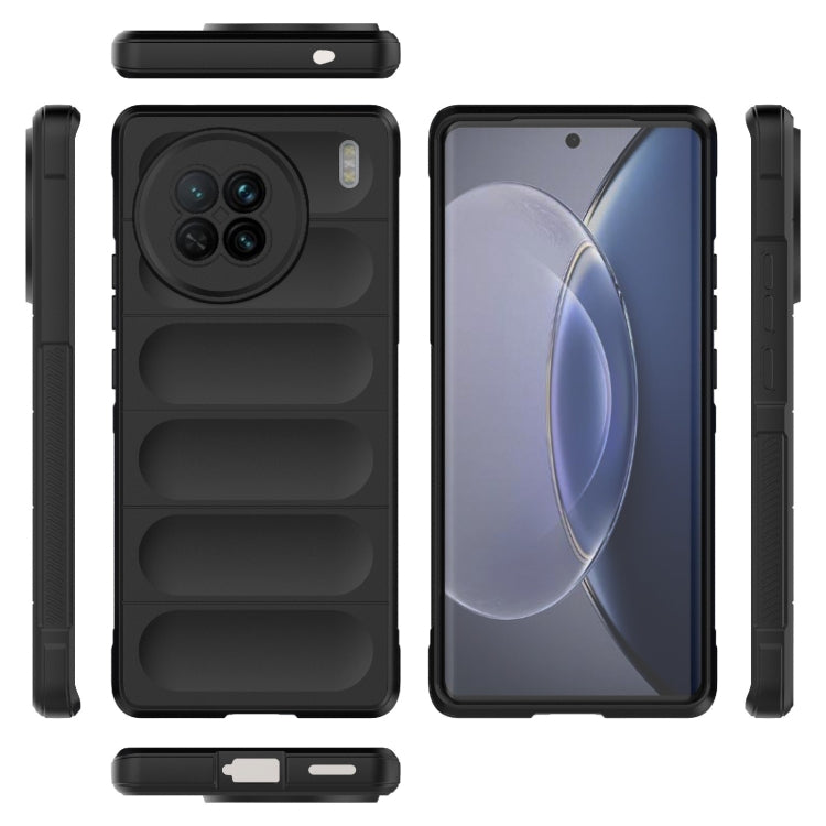 For vivo X90 5G Magic Shield TPU + Flannel Phone Case(Dark Grey) - vivo Cases by buy2fix | Online Shopping UK | buy2fix