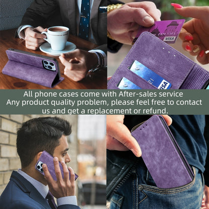 For Blackview A85 RFID Anti-theft Brush Magnetic Leather Phone Case(Purple) - More Brand by buy2fix | Online Shopping UK | buy2fix