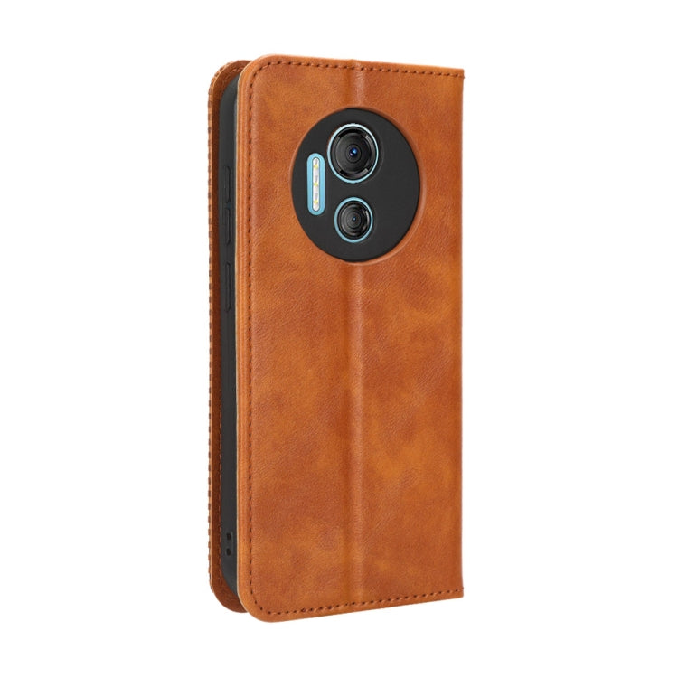 For Doogee X97 / X97 Pro Magnetic Buckle Retro Texture Leather Phone Case(Brown) - Doogee Cases by buy2fix | Online Shopping UK | buy2fix