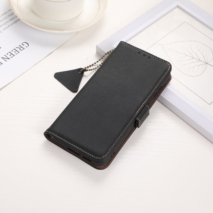 For Xiaomi Redmi K70 Pro Side-Magnetic TJ Genuine Leather RFID Phone Case(Black) - K70 Pro Cases by buy2fix | Online Shopping UK | buy2fix