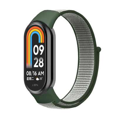 For Xiaomi Mi Band 8 Loop Nylon Watch Band(Dark Olive) - Watch Bands by buy2fix | Online Shopping UK | buy2fix