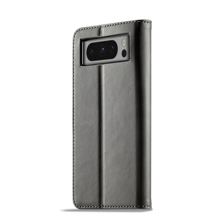 For Google Pixel 8 Pro LC.IMEEKE Calf Texture Horizontal Flip Leather Case(Grey) - Google Cases by LC.IMEEKE | Online Shopping UK | buy2fix
