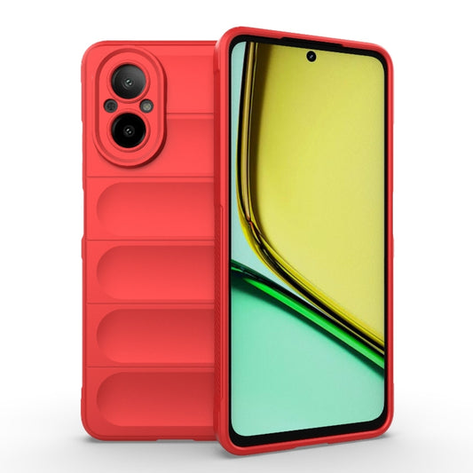 For Realme C67 4G Global Magic Shield TPU + Flannel Phone Case(Red) - C67 Cases by buy2fix | Online Shopping UK | buy2fix