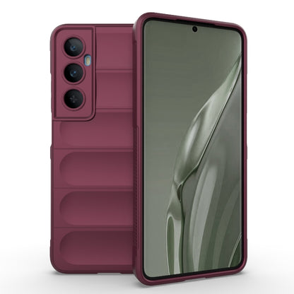 For Realme C65 4G Global Magic Shield TPU + Flannel Phone Case(Wine Red) - Realme Cases by buy2fix | Online Shopping UK | buy2fix