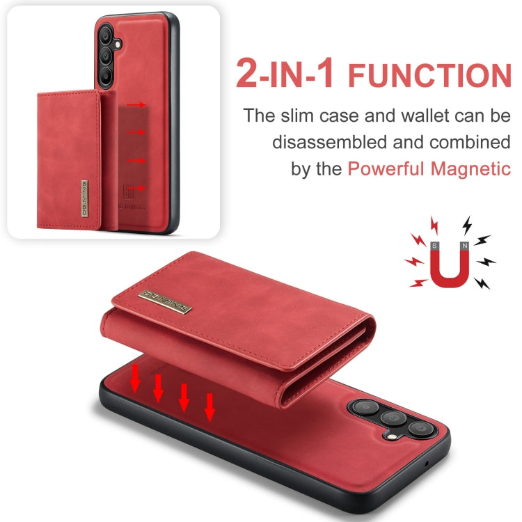 For Samsung Galaxy A15 5G / A15 4G DG.MING M1 Series 3-Fold Multi Card Wallet + Magnetic Phone Case(Red) - Galaxy Phone Cases by DG.MING | Online Shopping UK | buy2fix