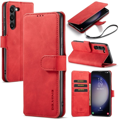 For Samsung Galaxy S23 5G DG.MING Retro Oil Edge Flip Leather Phone Case(Red) - Galaxy S23 5G Cases by DG.MING | Online Shopping UK | buy2fix