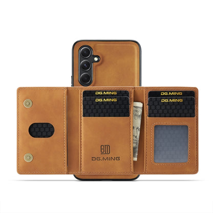 For Samsung Galaxy A54 5G DG.MING M2 Series 3-Fold Multi Card Bag + Magnetic Phone Case(Brown) - Galaxy Phone Cases by DG.MING | Online Shopping UK | buy2fix