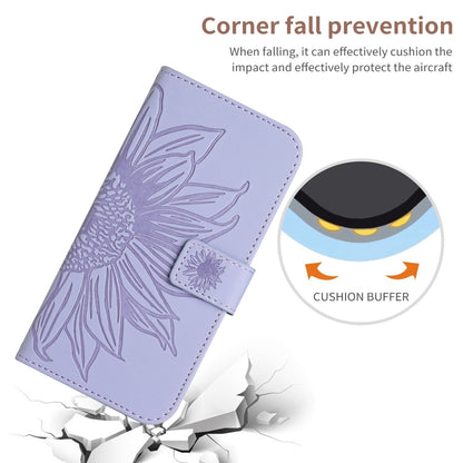 For Xiaomi Redmi 13C 4G Skin Feel Sun Flower Embossed Flip Leather Phone Case with Lanyard(Purple) - 13C Cases by buy2fix | Online Shopping UK | buy2fix