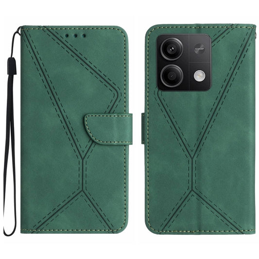For Xiaomi Redmi Note 13 Pro 4G Global Stitching Embossed Leather Phone Case(Green) - Note 13 Pro Cases by buy2fix | Online Shopping UK | buy2fix
