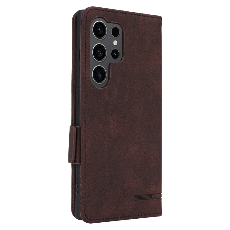 For Samsung Galaxy S24 Ultra 5G Magnetic Clasp Leather Phone Case(Brown) - Galaxy S24 Ultra 5G Cases by buy2fix | Online Shopping UK | buy2fix