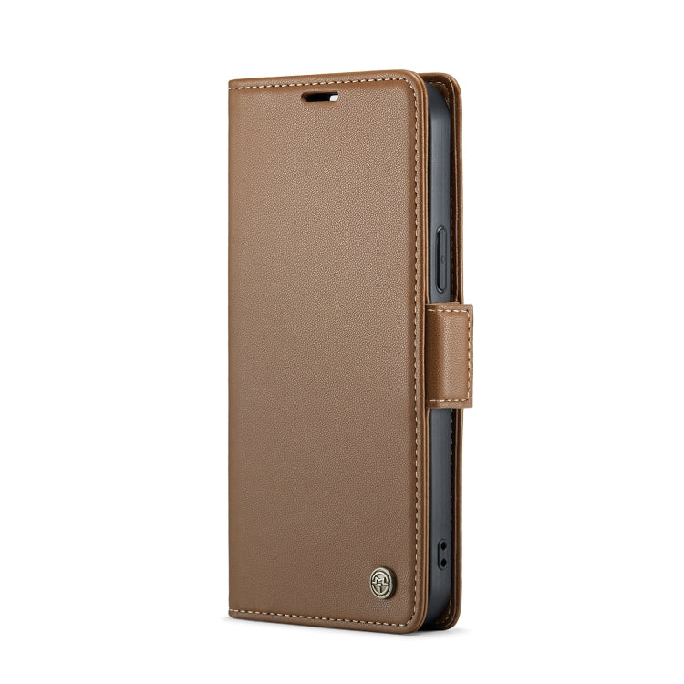 For iPhone 15 Pro CaseMe 023 Butterfly Buckle Litchi Texture RFID Anti-theft Leather Phone Case(Brown) - iPhone 15 Pro Cases by CaseMe | Online Shopping UK | buy2fix