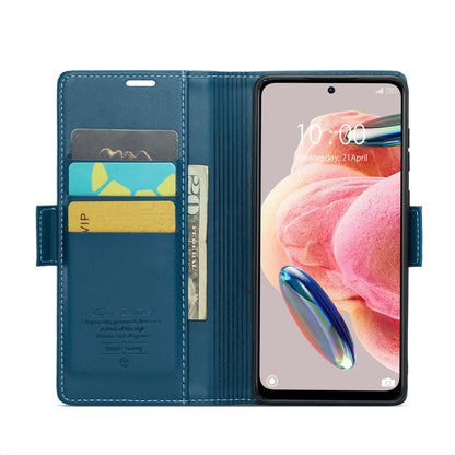 For Xiaomi Redmi Note 12 4G Global CaseMe 023 Butterfly Buckle Litchi Texture RFID Anti-theft Leather Phone Case(Blue) - Xiaomi Cases by CaseMe | Online Shopping UK | buy2fix