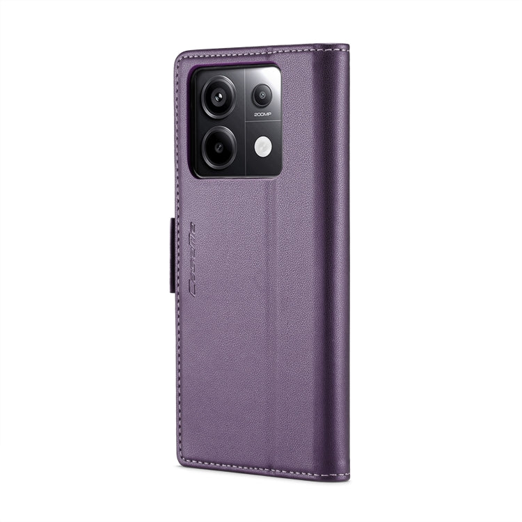 For Xiaomi Poco X6 5G CaseMe 023 Butterfly Buckle Litchi Texture RFID Anti-theft Leather Phone Case(Pearly Purple) - Xiaomi Cases by CaseMe | Online Shopping UK | buy2fix