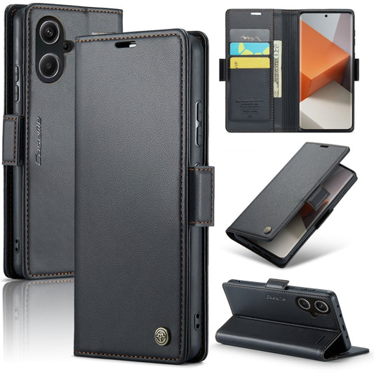 For Xiaomi Redmi Note 13 Pro+ 5G CaseMe 023 Butterfly Buckle Litchi Texture RFID Anti-theft Leather Phone Case(Black) - Xiaomi Cases by CaseMe | Online Shopping UK | buy2fix