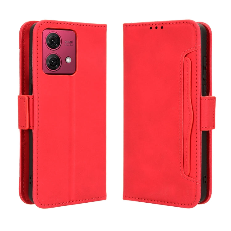 For Motorola Moto G84 5G Skin Feel Calf Texture Card Slots Leather Phone Case(Red) - Motorola Cases by buy2fix | Online Shopping UK | buy2fix