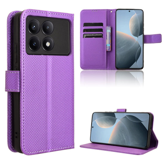 For Xiaomi Redmi K70 / K70 Pro Diamond Texture Leather Phone Case(Purple) - K70 Pro Cases by buy2fix | Online Shopping UK | buy2fix