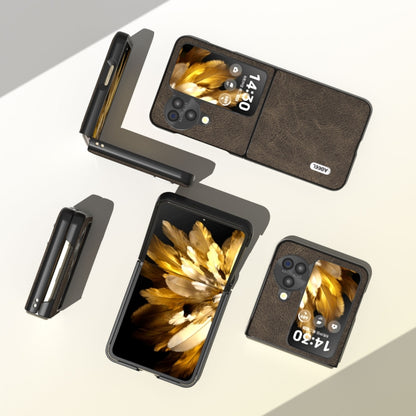 For OPPO Find N3 Flip ABEEL Dream Litchi Texture PU Phone Case(Khaki) - Find N3 Flip Cases by buy2fix | Online Shopping UK | buy2fix