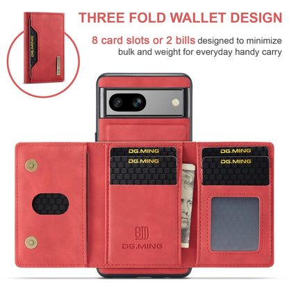 For Google Pixel 7A DG.MING M2 Series 3-Fold Multi Card Bag + Magnetic Phone Case(Red) - Google Cases by DG.MING | Online Shopping UK | buy2fix