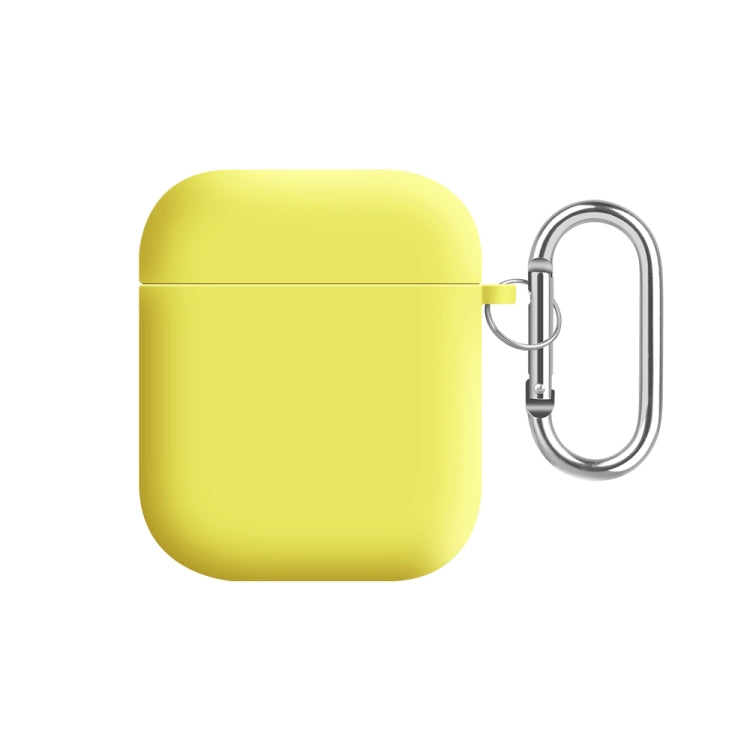 For AirPods 2 / 1 PC Lining Silicone Bluetooth Earphone Protective Case(Shiny Yellow) - For AirPods 1/2 by buy2fix | Online Shopping UK | buy2fix