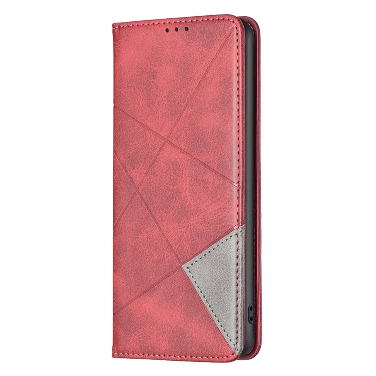 For Xiaomi Redmi Note 13 Pro 4G Global Rhombus Texture Magnetic Leather Phone Case(Red) - Note 13 Pro Cases by buy2fix | Online Shopping UK | buy2fix