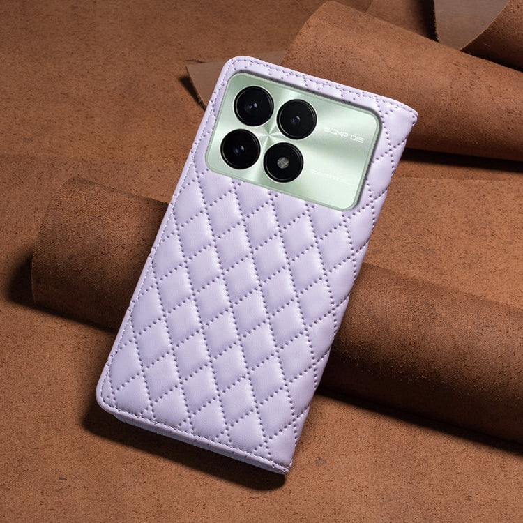 For Xiaomi Redmi K70 / K70 Pro Diamond Lattice Magnetic Leather Flip Phone Case(Purple) - K70 Pro Cases by buy2fix | Online Shopping UK | buy2fix