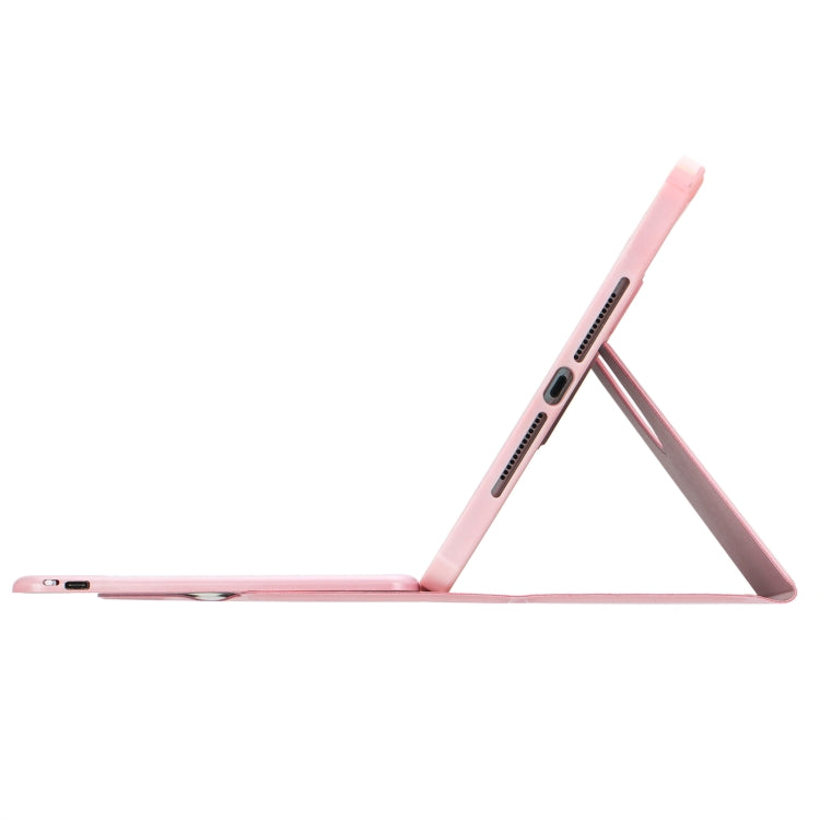 For iPad 10th Gen 10.9 2022 F10B 360 Rotation Acrylic Transparent Bluetooth Keyboard Leather Case(Pink) - Universal by buy2fix | Online Shopping UK | buy2fix