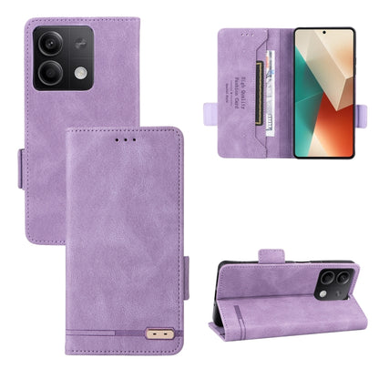 For Xiaomi Redmi Note 13 5G Magnetic Clasp Leather Phone Case(Purple) - Note 13 Cases by buy2fix | Online Shopping UK | buy2fix