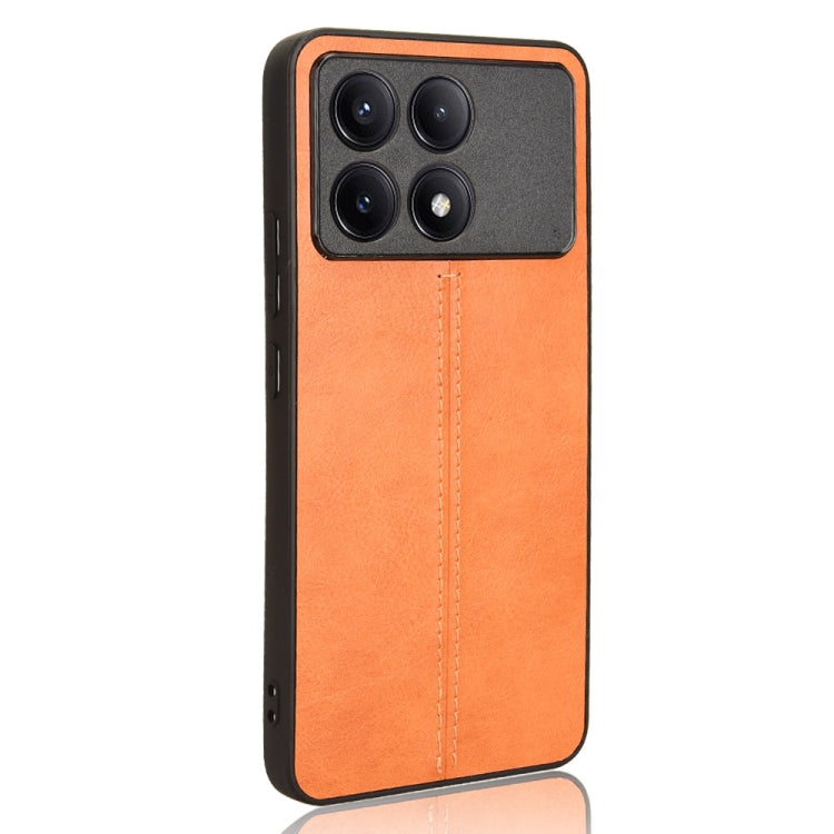 For Xiaomi Redmi K70 / K70 Pro Sewing Cow Pattern Skin PC + PU + TPU Phone Case(Orange) - K70 Pro Cases by buy2fix | Online Shopping UK | buy2fix