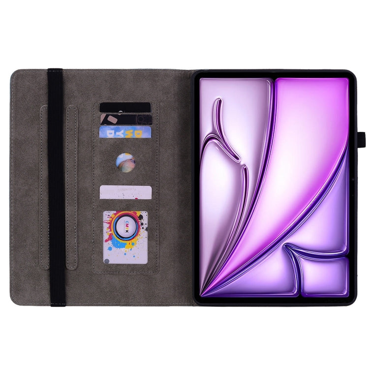 For iPad Air 11 2024 Butterfly Rose Embossed Leather Smart Tablet Case(Purple) - iPad Air 11 2024 Cases by buy2fix | Online Shopping UK | buy2fix