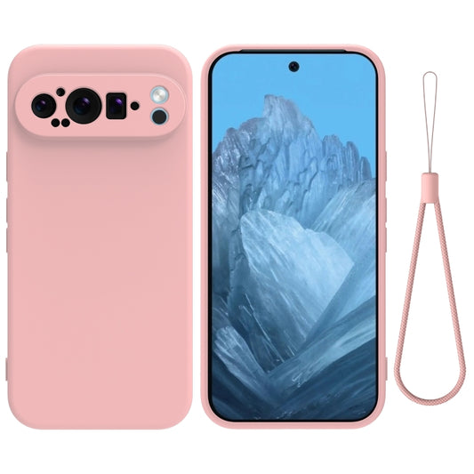 For Google Pixel 9 Pro XL Pure Color Liquid Silicone Shockproof Phone Case(Pink) - Google Cases by buy2fix | Online Shopping UK | buy2fix