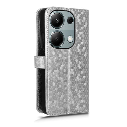 For Xiaomi Redmi Note 13 Pro 4G Global Honeycomb Dot Texture Leather Phone Case(Silver) - Note 13 Pro Cases by buy2fix | Online Shopping UK | buy2fix