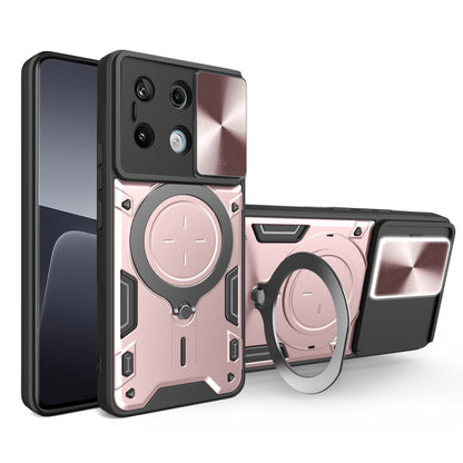 For Xiaomi Redmi Note 13 Pro 5G CD Texture Sliding Camshield Magnetic Holder Phone Case(Pink) - Note 13 Pro Cases by buy2fix | Online Shopping UK | buy2fix