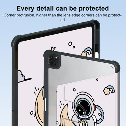 For iPad Air 11 2024 / iPad Pro 11 3-Fold 360 Rotation Painted Leather Smart Tablet Case(Astronaut) - iPad Pro 11 (2022/2021) Cases by buy2fix | Online Shopping UK | buy2fix