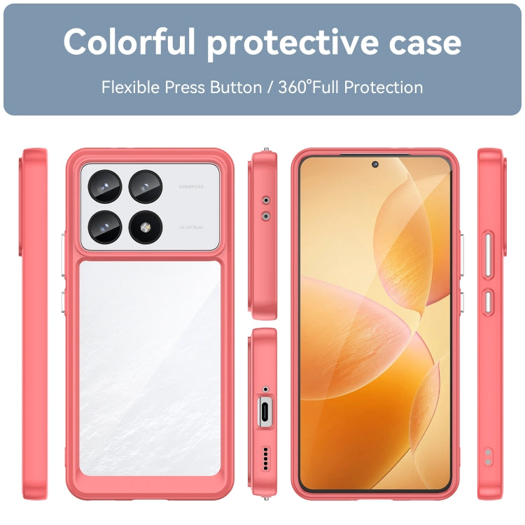 For Xiaomi Redmi K70 Pro Colorful Series Acrylic Hybrid TPU Phone Case(Red) - K70 Pro Cases by buy2fix | Online Shopping UK | buy2fix