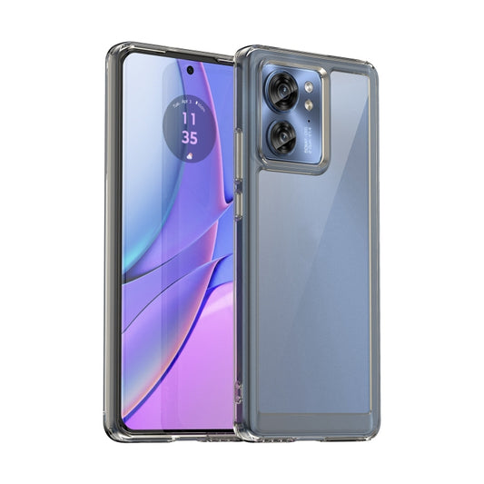 For Motorola Edge 2023 US Colorful Series Acrylic Hybrid TPU Phone Case(Transparent Grey) - Motorola Cases by buy2fix | Online Shopping UK | buy2fix