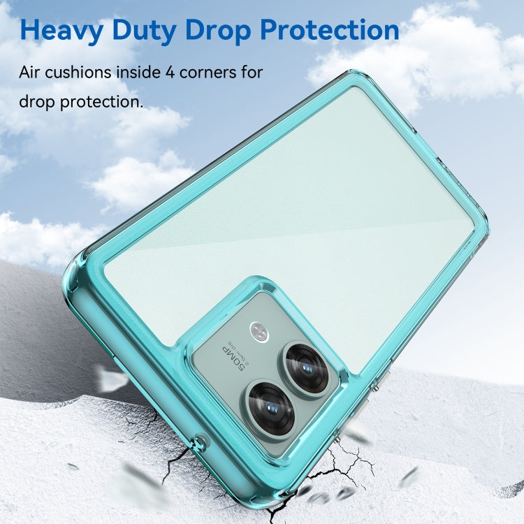 For Motorola Edge 40 Neo Colorful Series Acrylic Hybrid TPU Phone Case(Transparent Blue) - Motorola Cases by buy2fix | Online Shopping UK | buy2fix