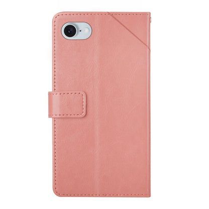 For iPhone SE 2024 HT01 Y-shaped Pattern Flip Leather Phone Case(Pink) - More iPhone Cases by buy2fix | Online Shopping UK | buy2fix