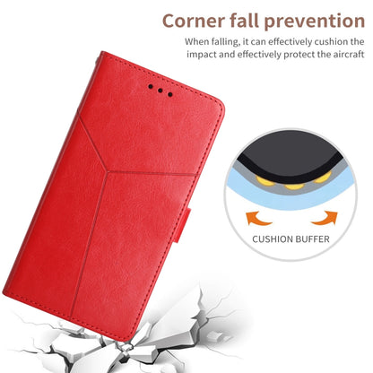 For iPhone 16 Pro HT01 Y-shaped Pattern Flip Leather Phone Case(Red) - iPhone 16 Pro Cases by buy2fix | Online Shopping UK | buy2fix