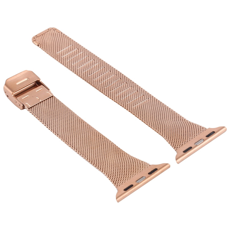 For Apple Watch Series 9&8&7 41mm / SE 3&SE 2&6&SE&5&4 40mm / 3&2&1 38mm Milanese Stainless Steel Watch Band(Rose Gold) - Watch Bands by buy2fix | Online Shopping UK | buy2fix