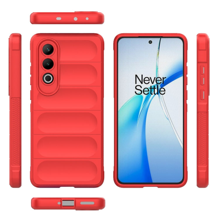 For OnePlus Nord CE4 5G Global Magic Shield TPU + Flannel Phone Case(Red) - OnePlus Cases by buy2fix | Online Shopping UK | buy2fix