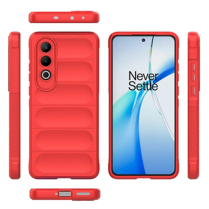 For OnePlus Nord CE4 5G Global Magic Shield TPU + Flannel Phone Case(Red) - OnePlus Cases by buy2fix | Online Shopping UK | buy2fix