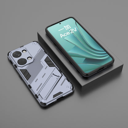 For OnePlus Ace 2V Punk Armor 2 in 1 PC + TPU Phone Case with Holder(Grey) - OnePlus Cases by buy2fix | Online Shopping UK | buy2fix