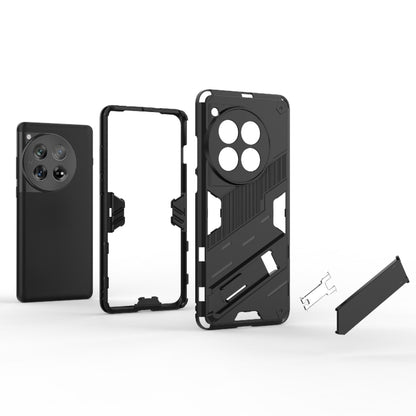 For OnePlus 12 5G Punk Armor 2 in 1 PC + TPU Phone Case with Holder(Black) - OnePlus Cases by buy2fix | Online Shopping UK | buy2fix