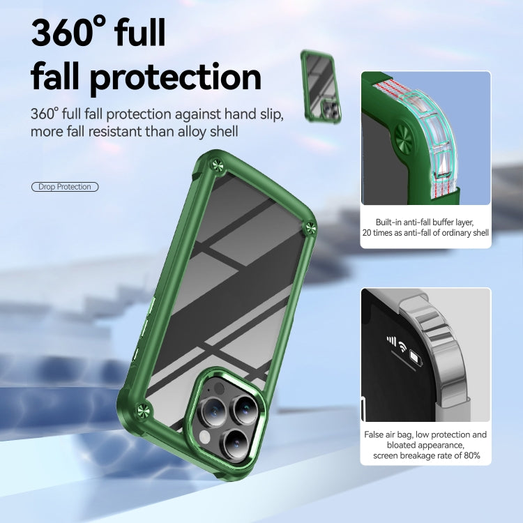 For iPhone 16 Pro TPU + PC Lens Protection Phone Case(Green) - iPhone 16 Pro Cases by buy2fix | Online Shopping UK | buy2fix