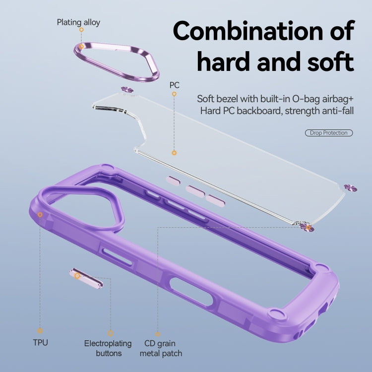 For iPhone 16 Plus TPU + PC Lens Protection Phone Case(Purple) - iPhone 16 Plus Cases by buy2fix | Online Shopping UK | buy2fix