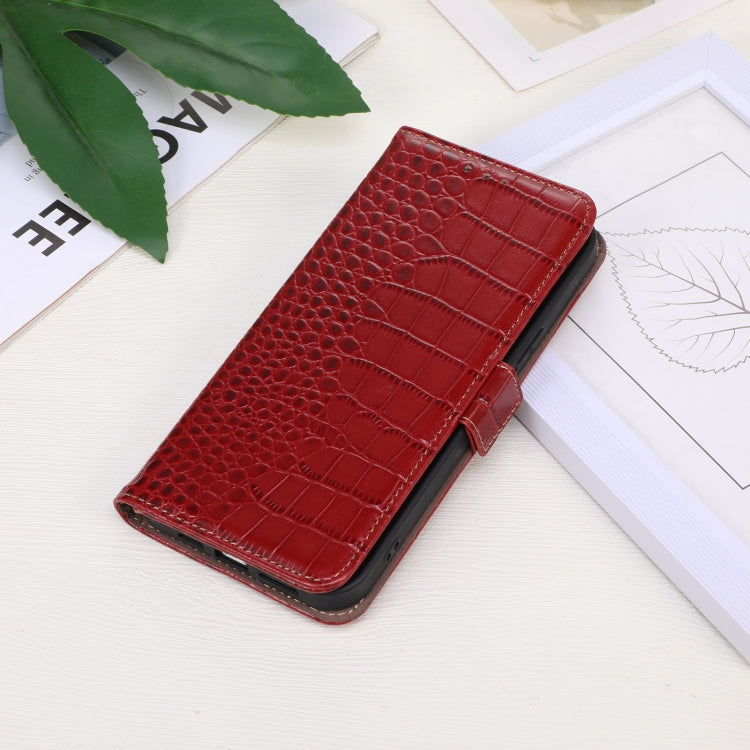 For iPhone 16 Pro Max Crocodile Top Layer Cowhide Leather Phone Case(Red) - iPhone 16 Pro Max Cases by buy2fix | Online Shopping UK | buy2fix